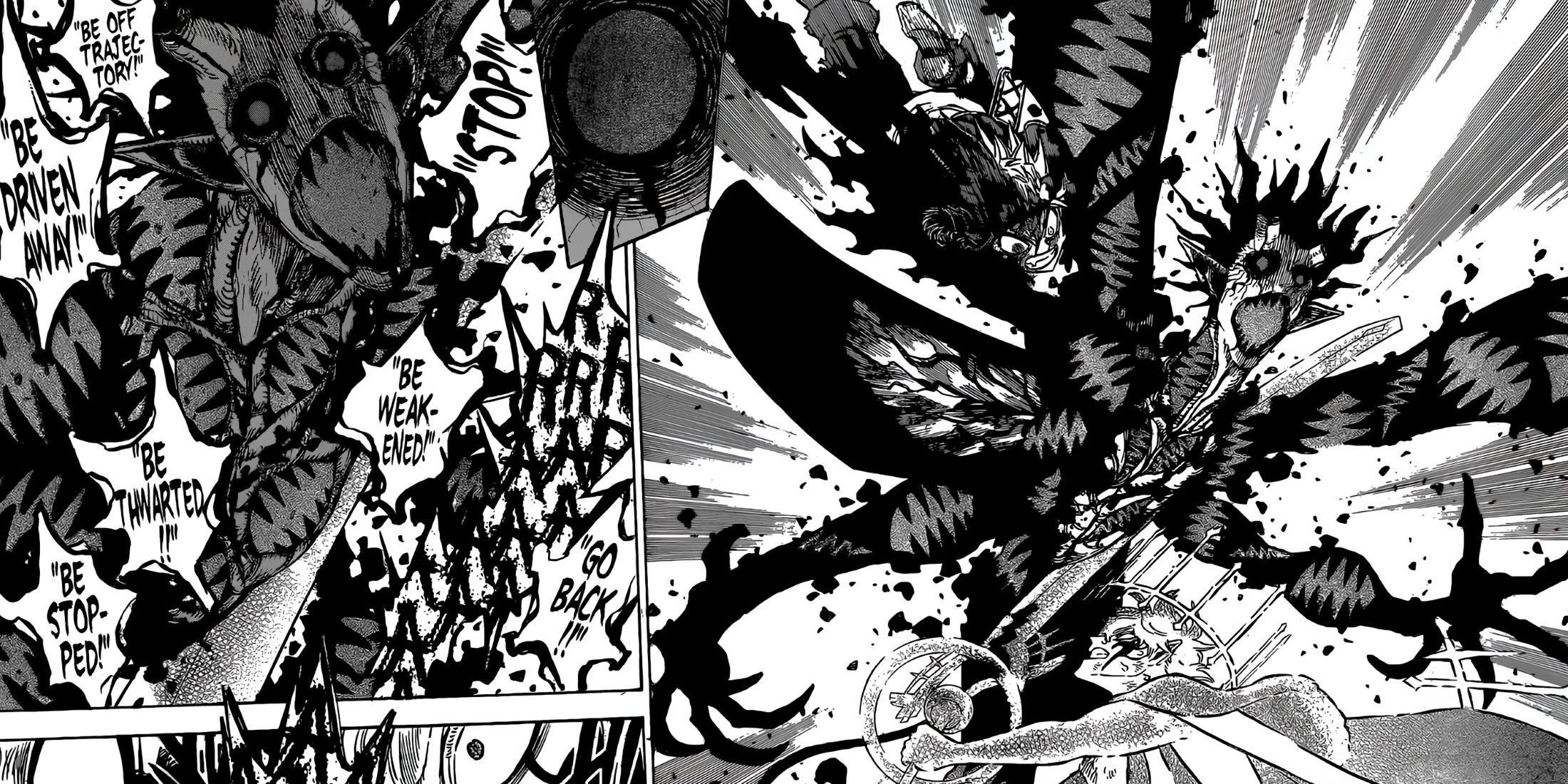 Asta defeats Lucifero by cutting his body and heart.