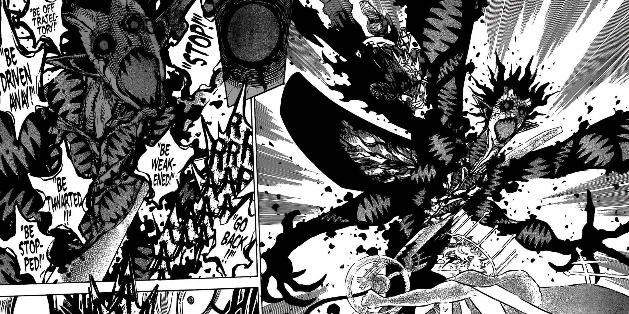 Asta defeats Lucifero by cutting his body and heart.