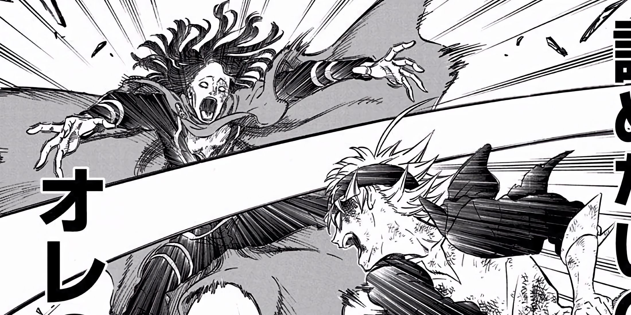 Asta defeats Revchi by hitting the man with his sword.