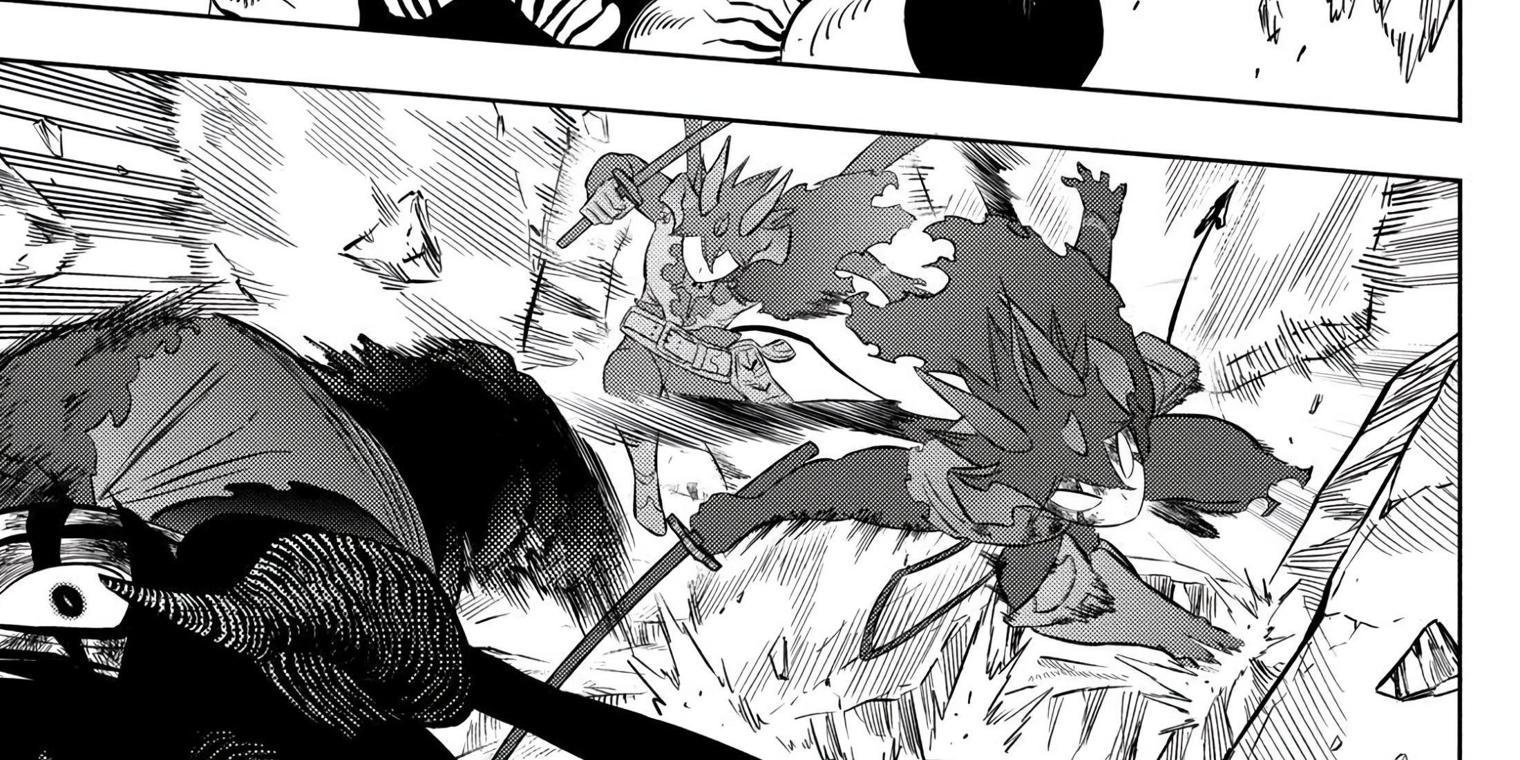 Asta evades Lucifero's attacks and prepares to land the final attack.