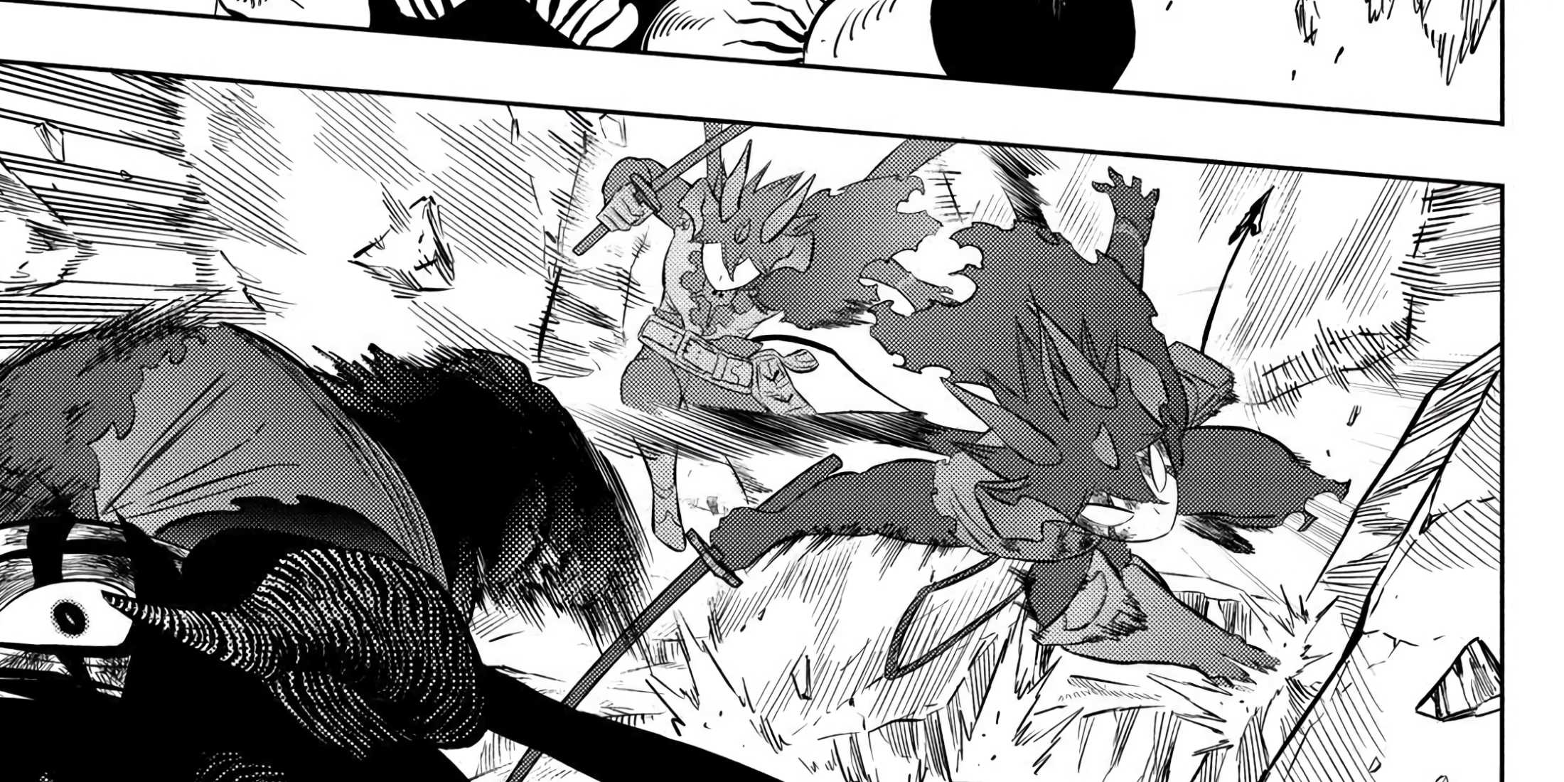 Asta evades Lucifero's attacks and prepares to land the final attack.