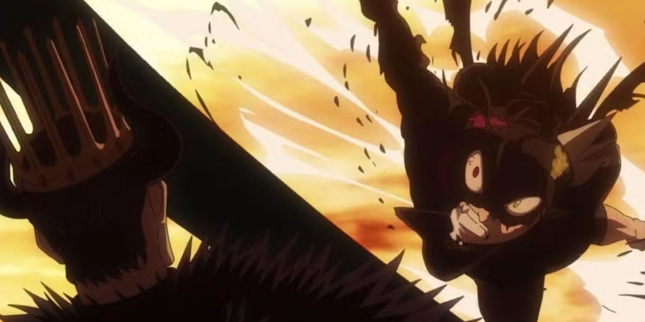 Asta slashes Dante, destroying the villain's defenses.