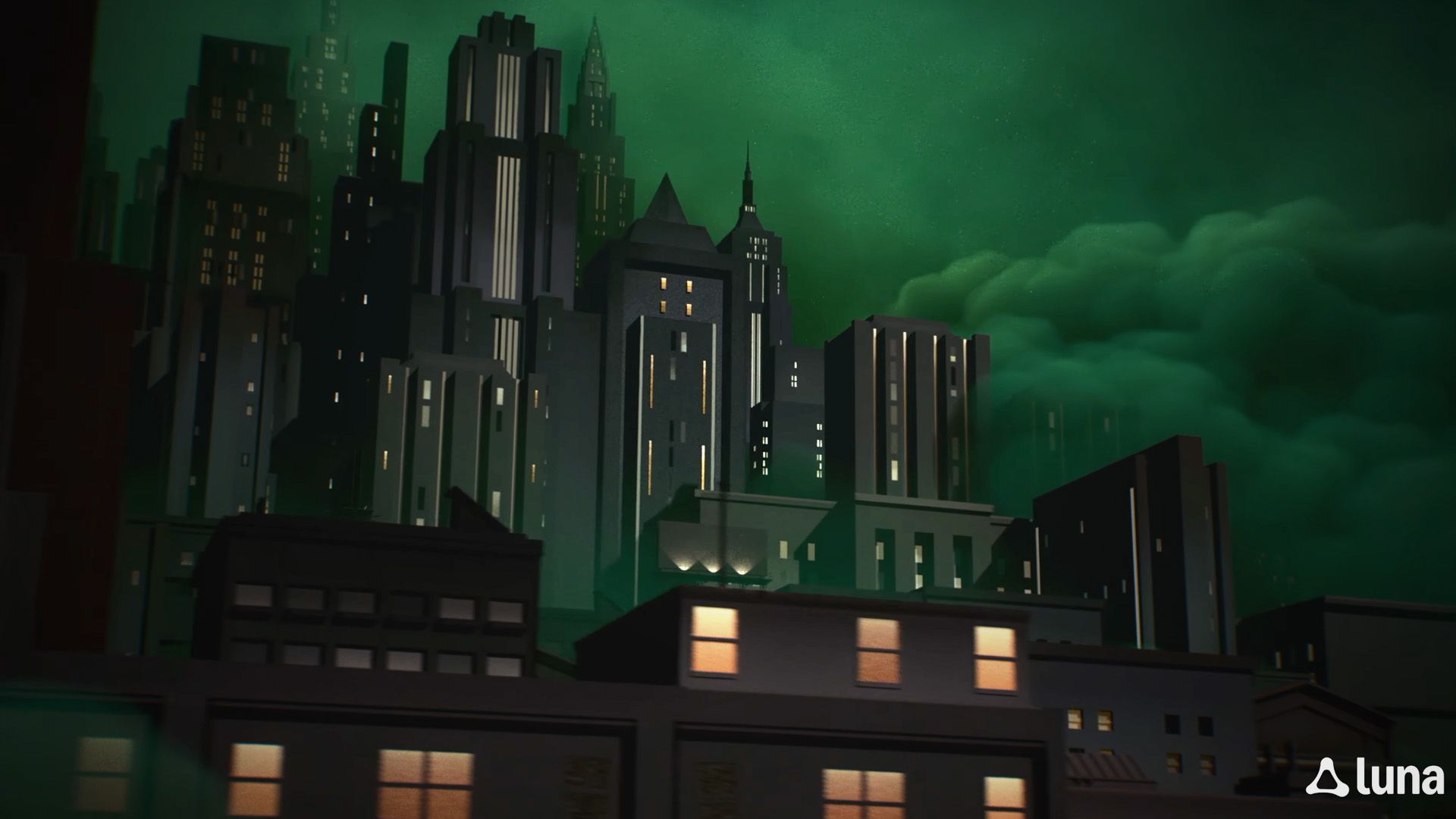 Batman Caped Crusader Chronicles Gotham dark cityscape pedestrian view