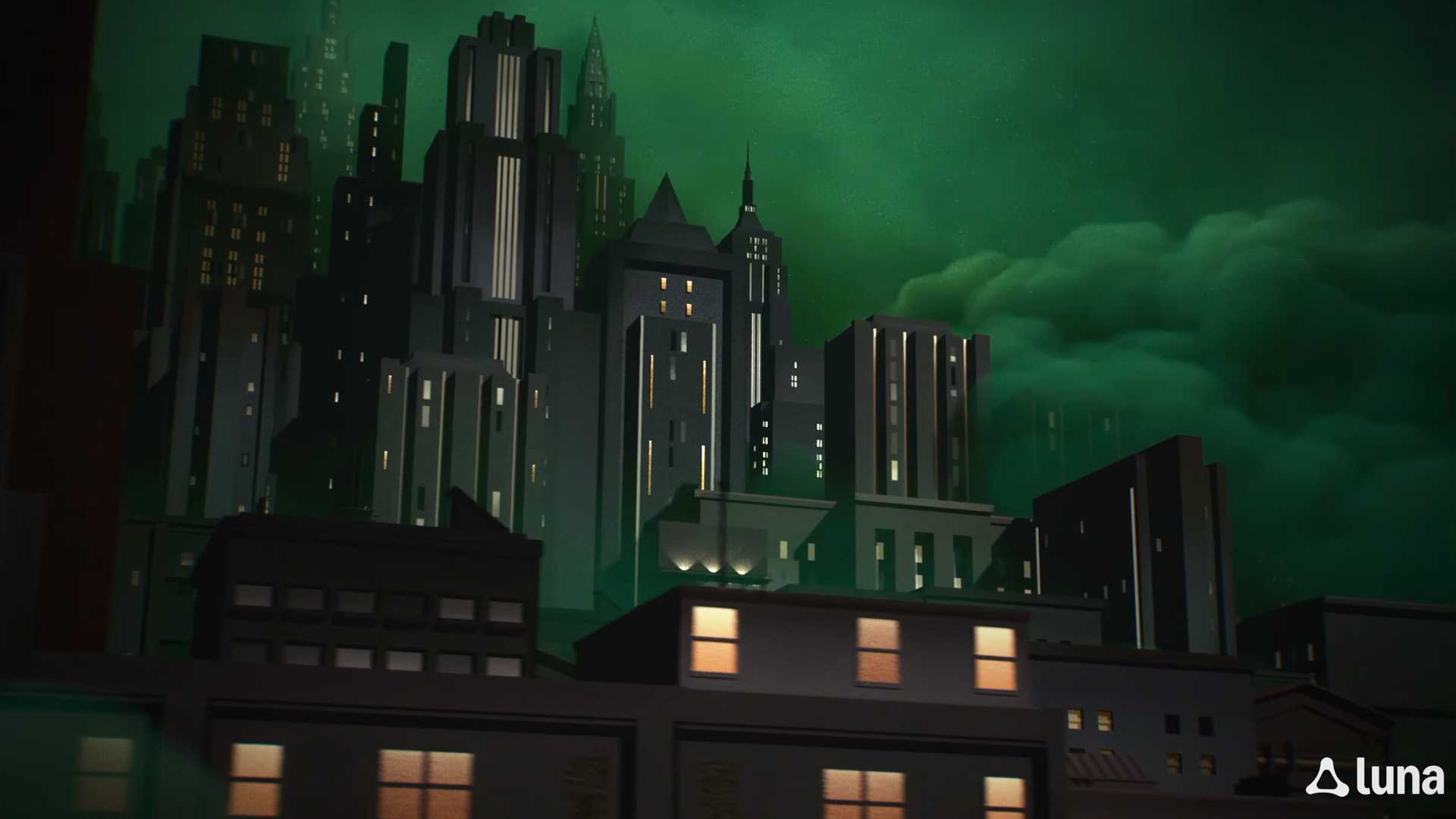 Batman Caped Crusader Chronicles Gotham dark cityscape pedestrian view