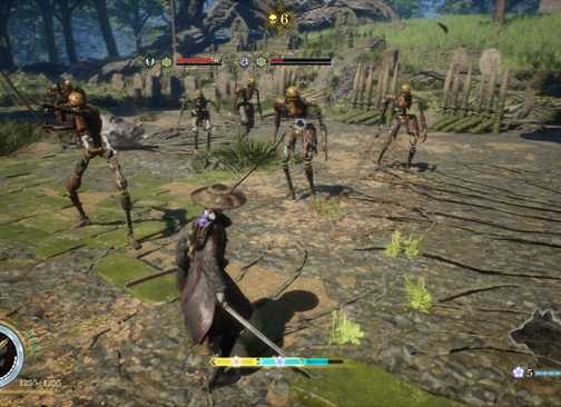Emma facing off against a group of Golems in Beast of Reincarnation