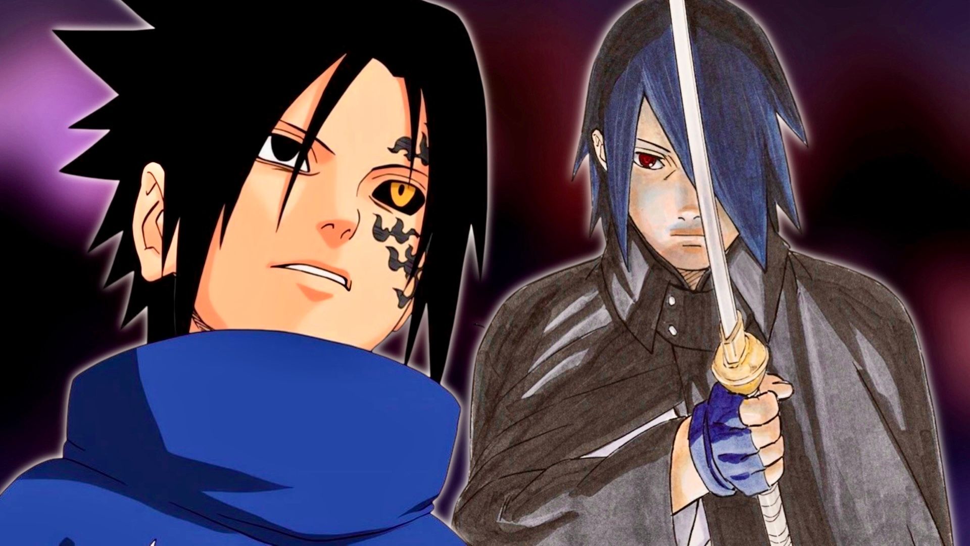 Image of Sasuke uchiha setting up his new Boruto transformation