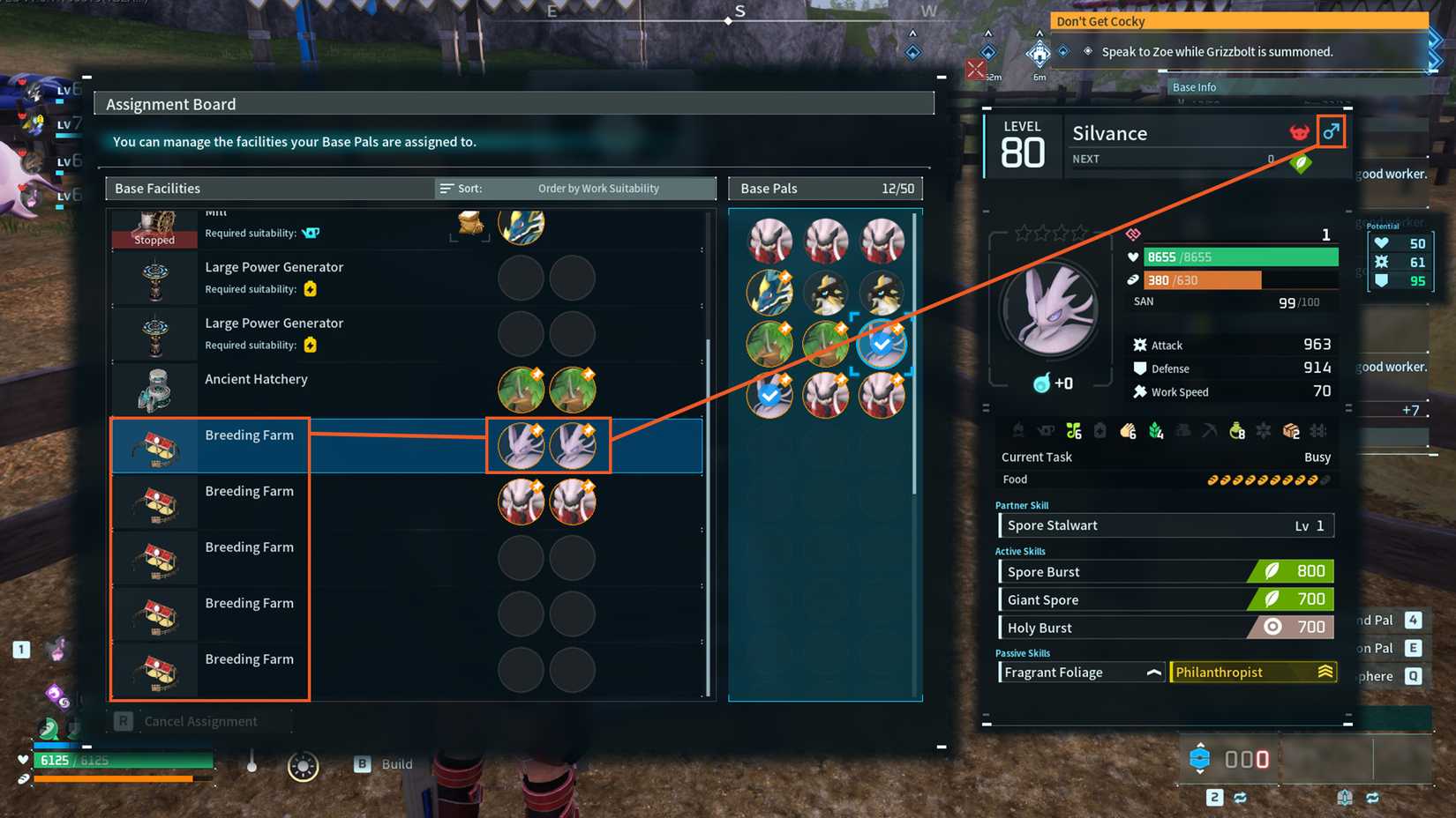 Breeding Farms Assignment Board in Palworld