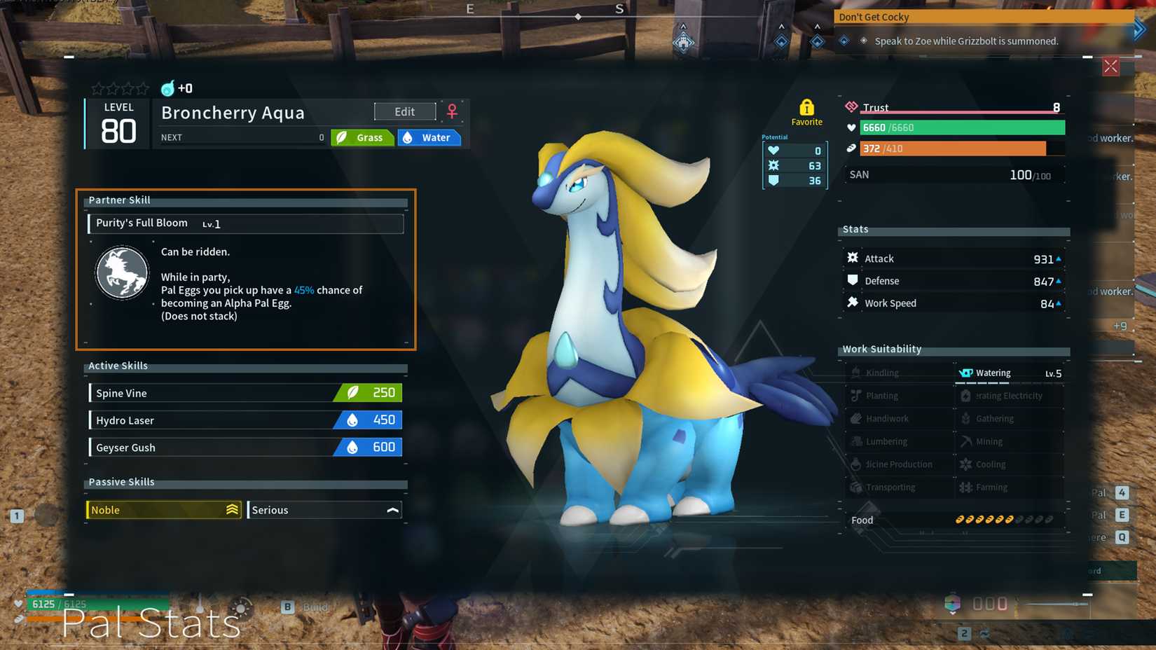 Broncherry Aqua passive in Palworld