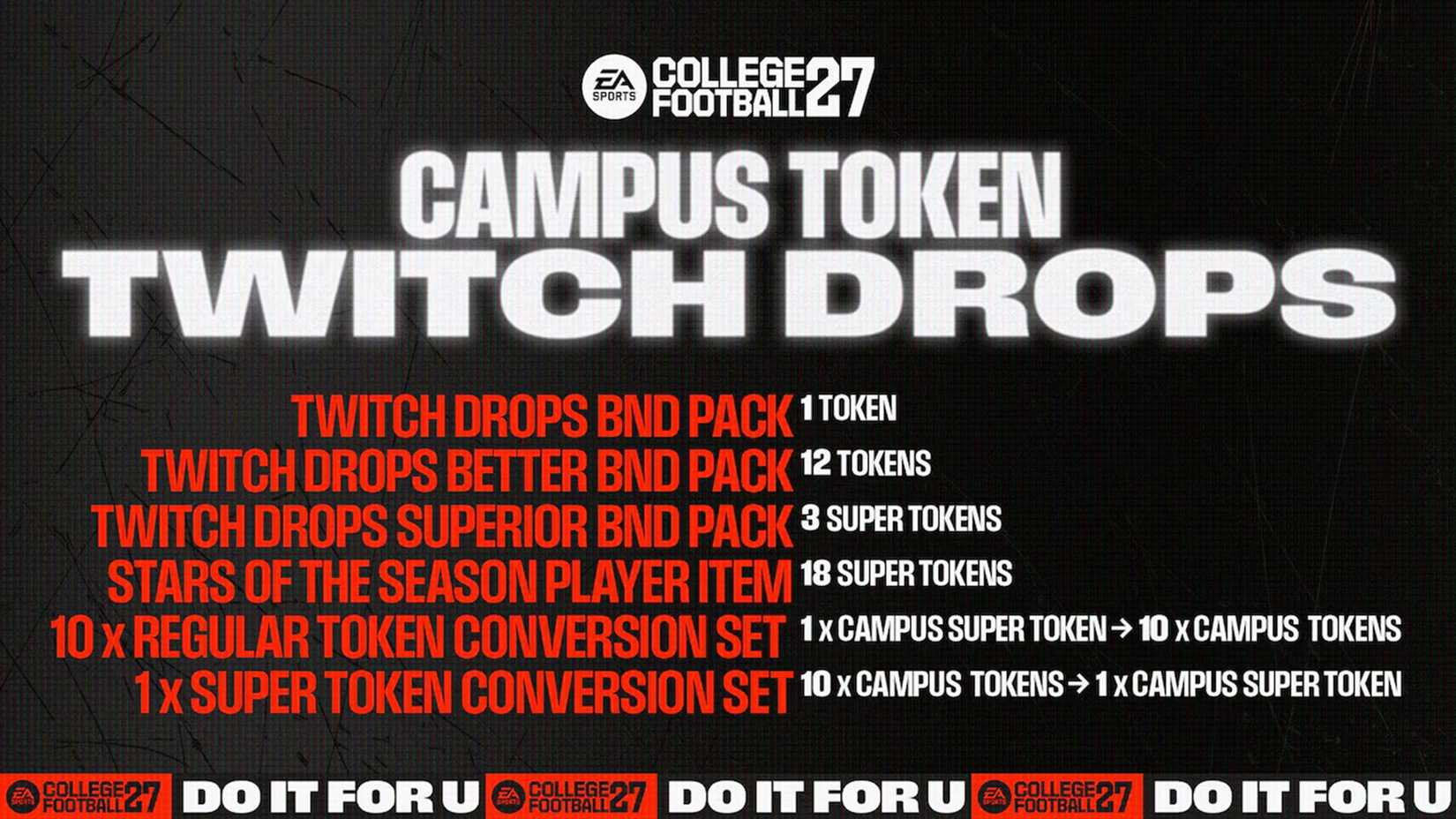 College Football 27 Campus Token Rewards