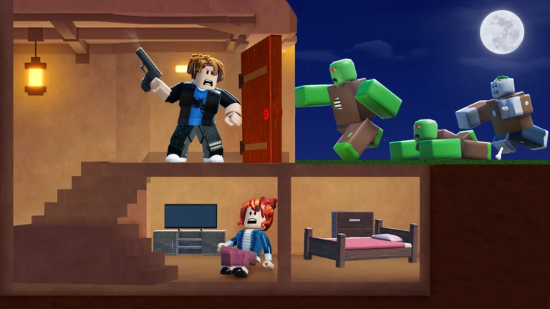 Defend Bunker from Zombies characters