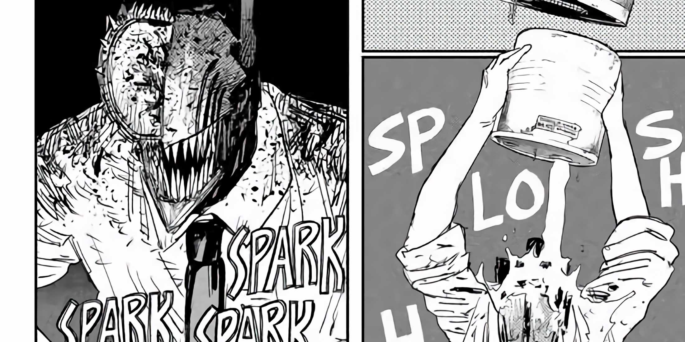 Denji douses himself in gasoline before igniting the flame.