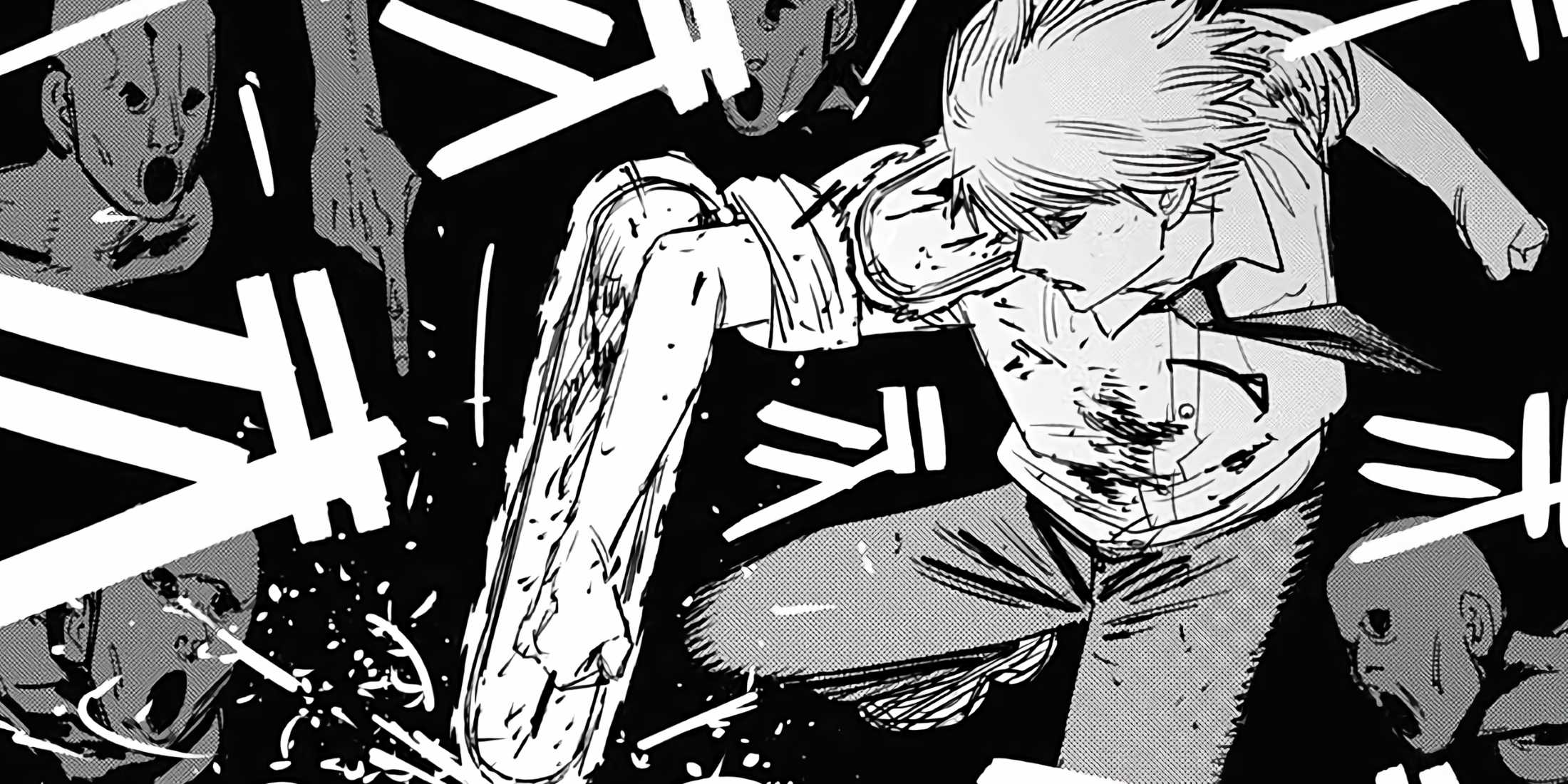 Denji fights the Darkness Devil while trapped inside Hell.