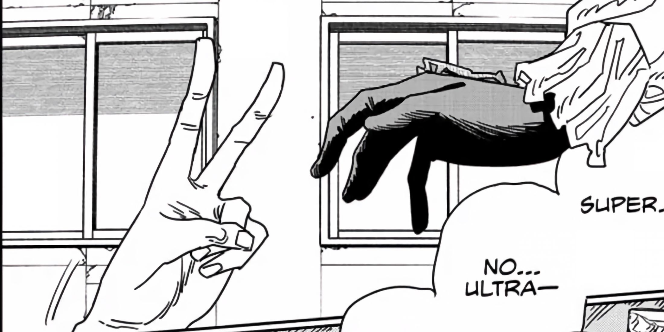 Denji holds scissors while Asa tries to turn him into a weapon. 