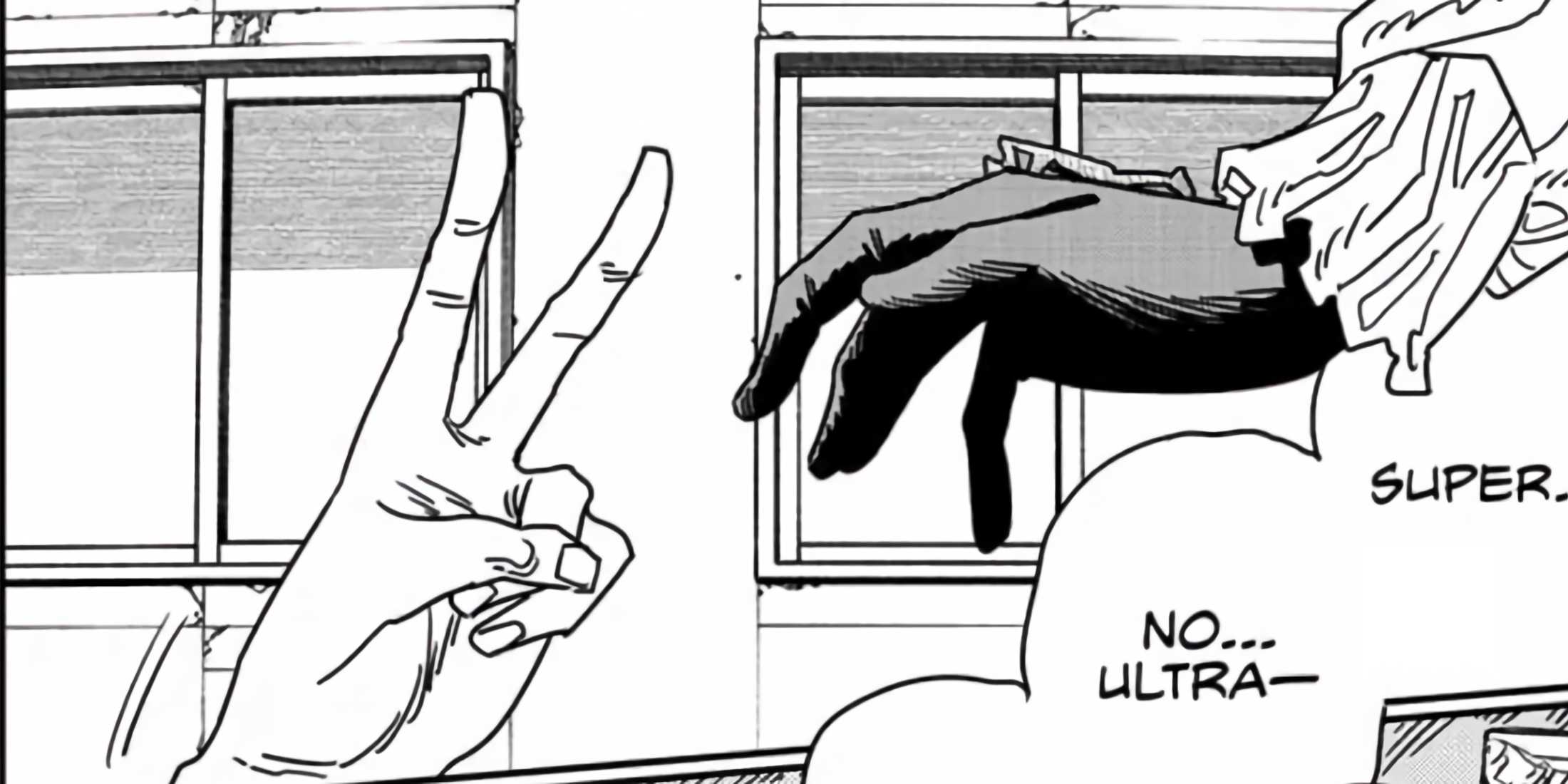 Denji holds scissors while Asa tries to turn him into a weapon.