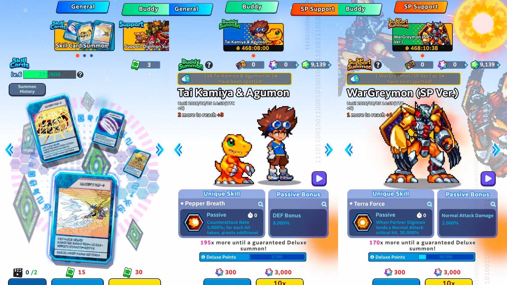 Digimon UP Banners Summons