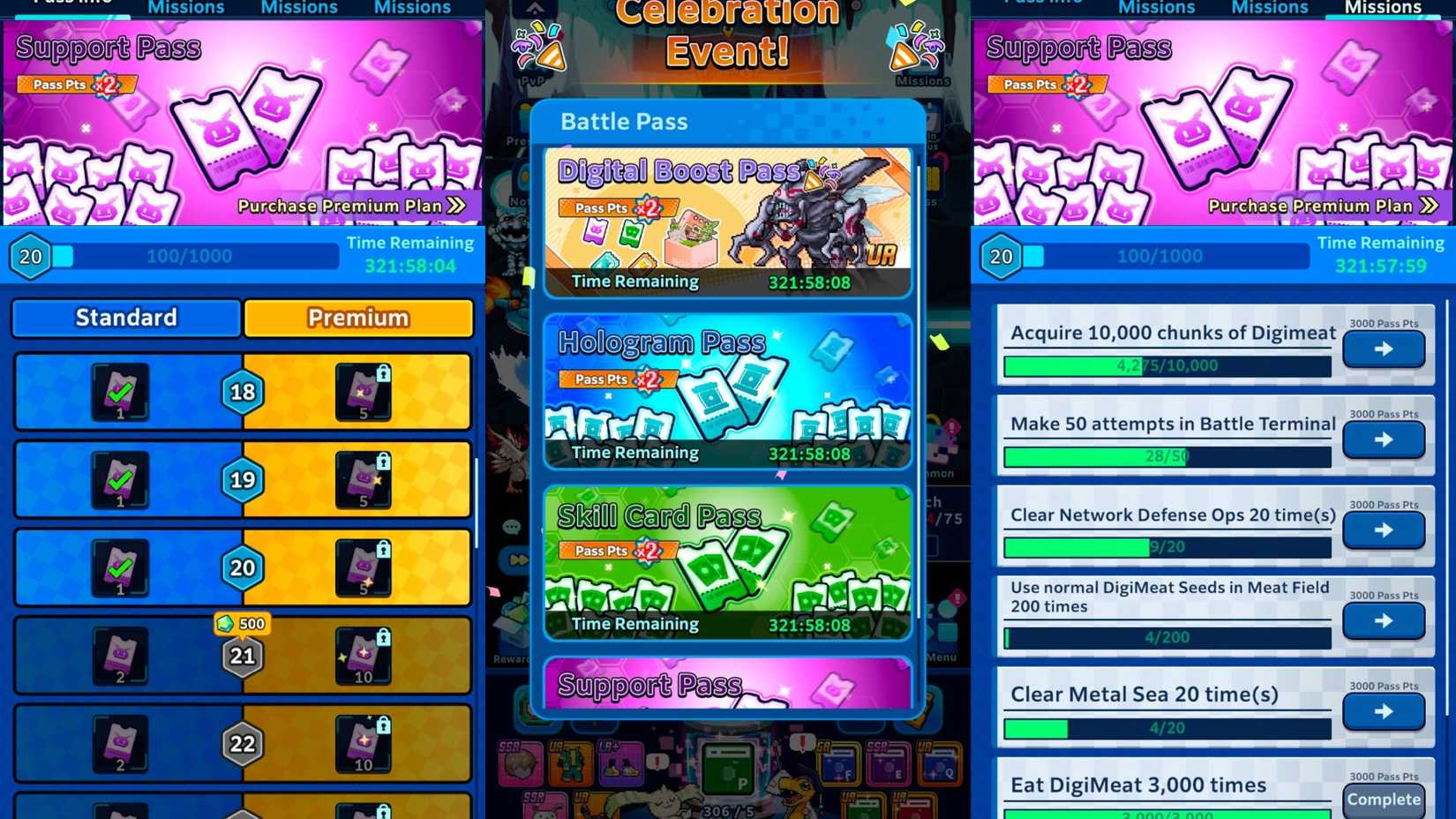 Digimon Up Seasonal Daily Weekly Mission Rewards Pass