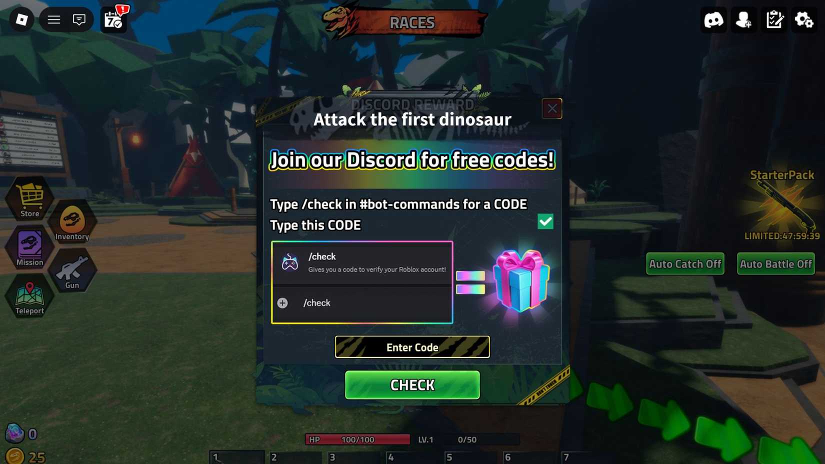 Dino Hunter Code Tab