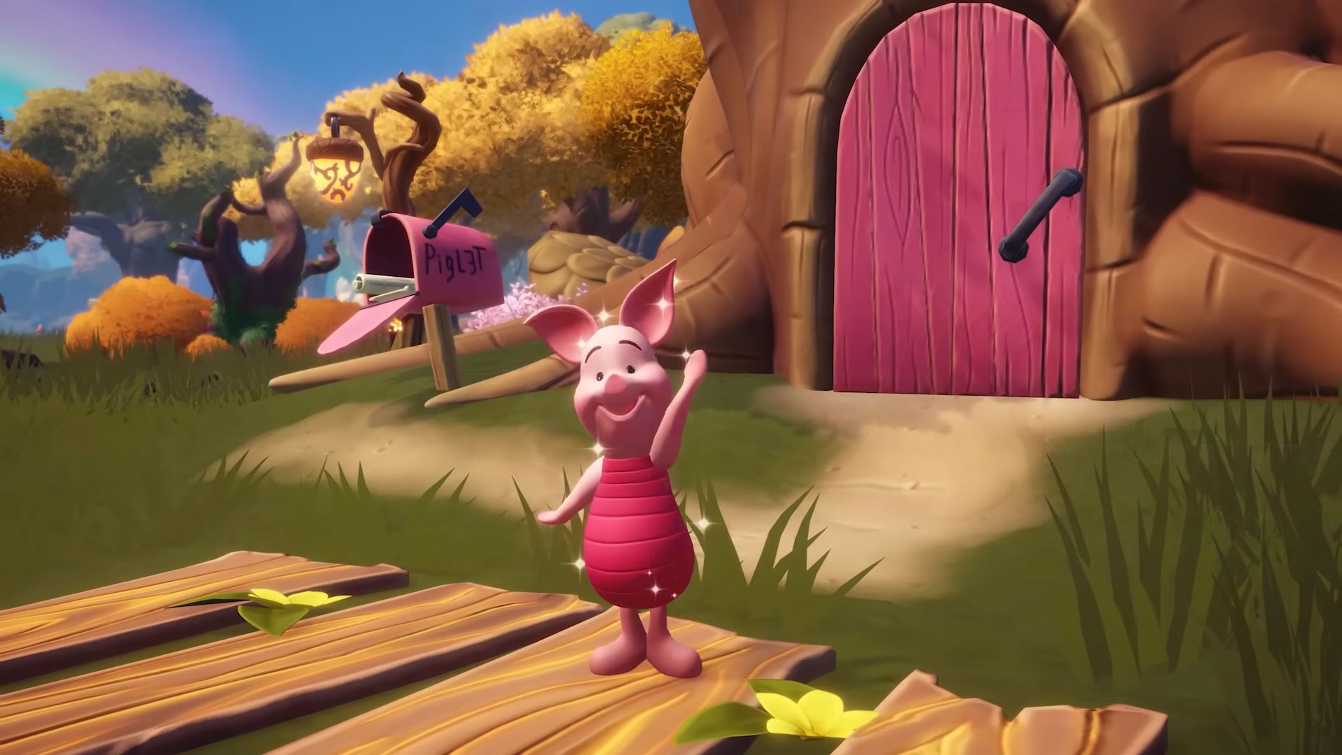 Waving Disney Dreamlight Valley Piglet