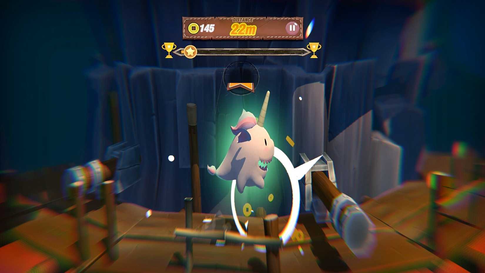 norush tower edition unicorn character jumping over obstacles.