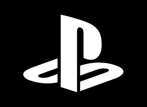 playstation logo with plain black background.
