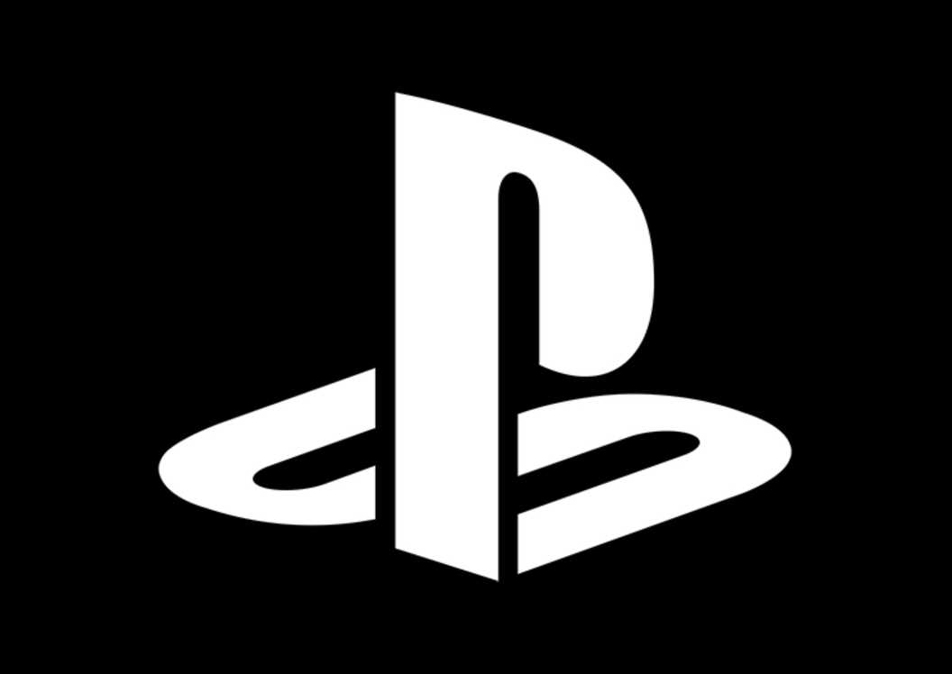 playstation logo with plain black background.