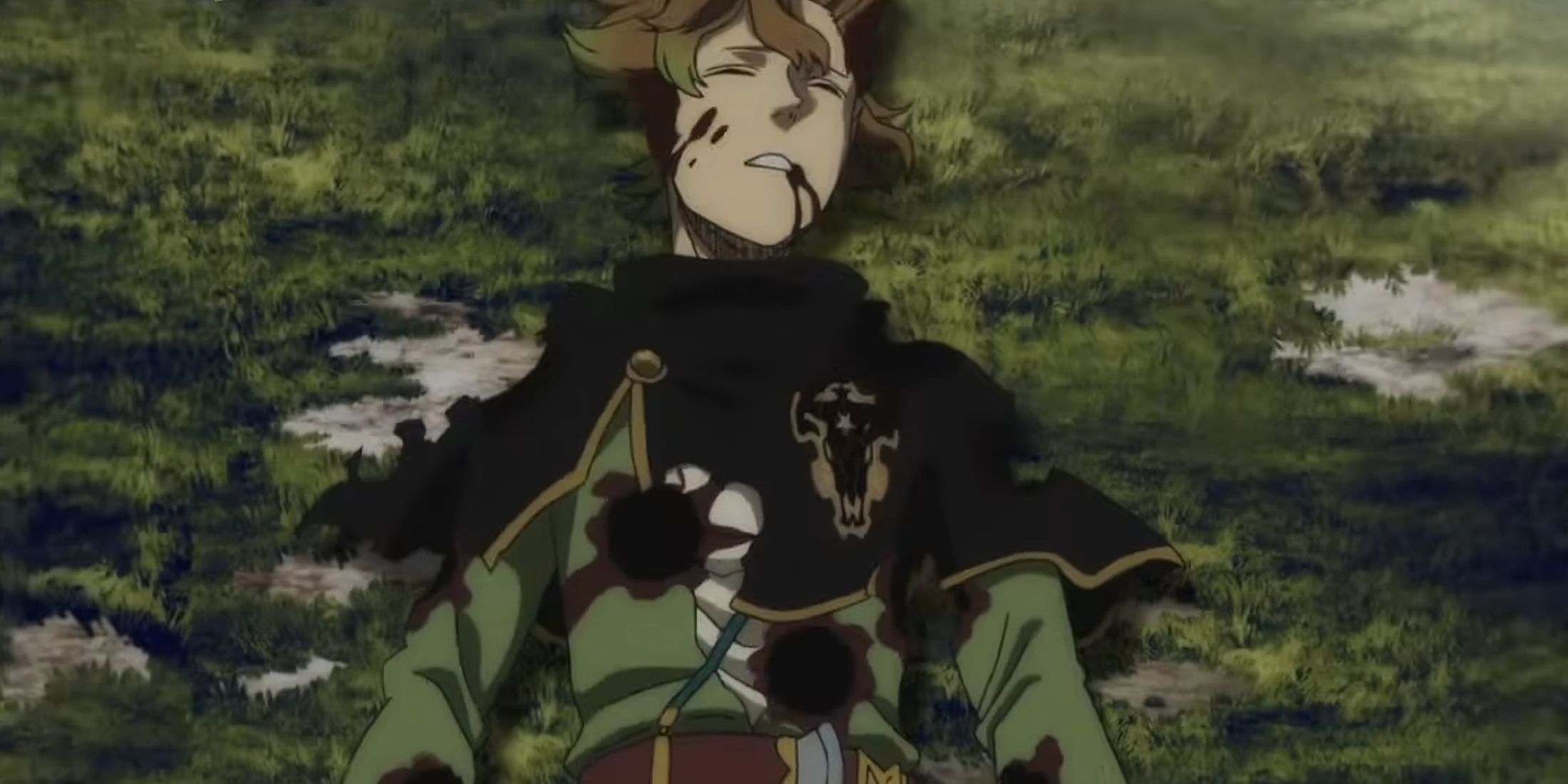 Finral injured after the fight, with several mortal wounds covering his body.