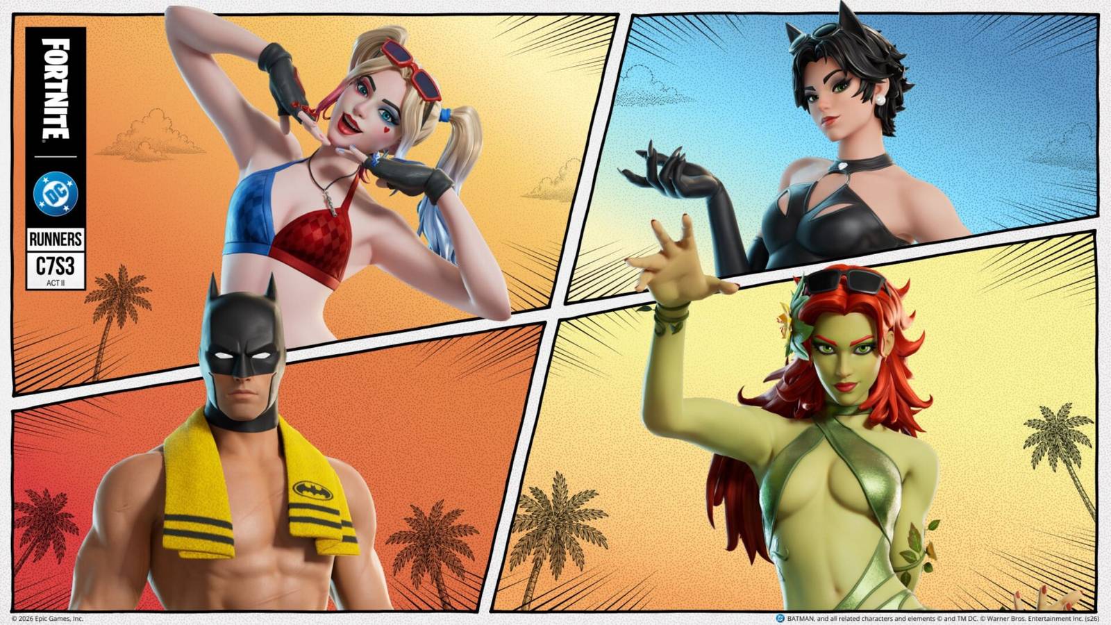 Fortnite All Hot Bat Summer NPCs (Harley, Ivy, Batman, Catwoman Locations)