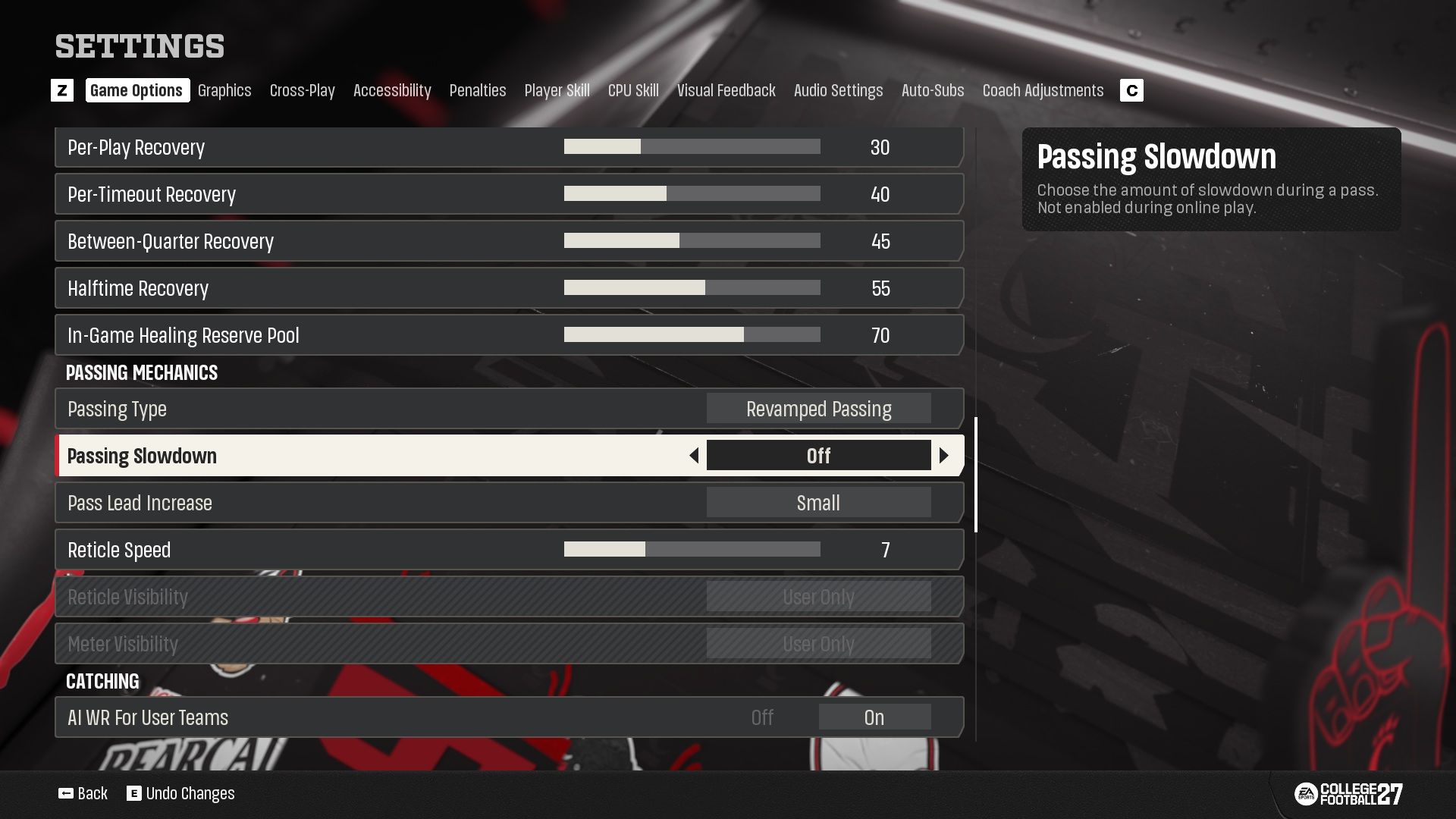 General Settings 3 - College Football 27