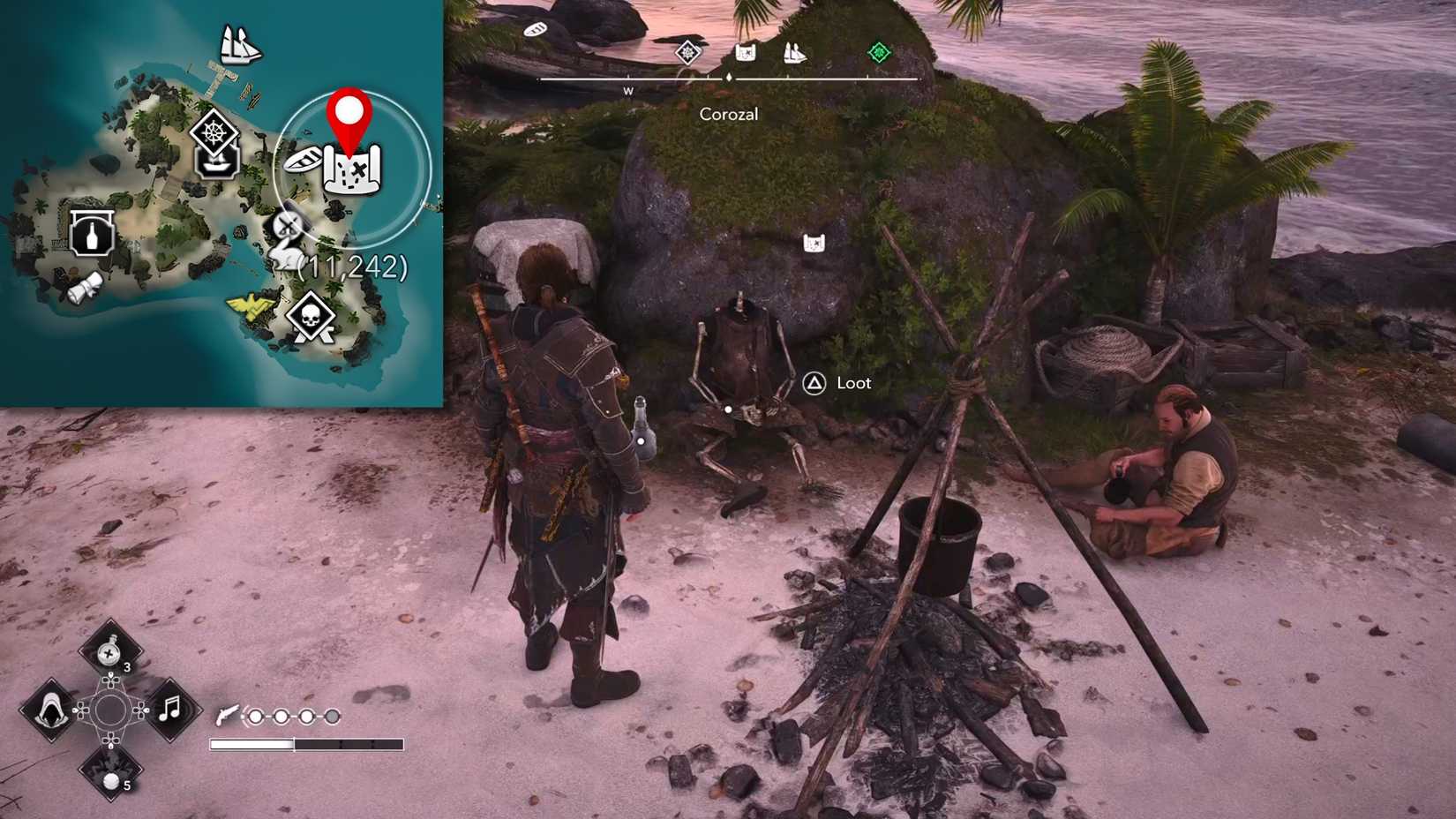 Get Treasure Map from Corozal Pirate Captain Outfit AC Black Flag Resynced