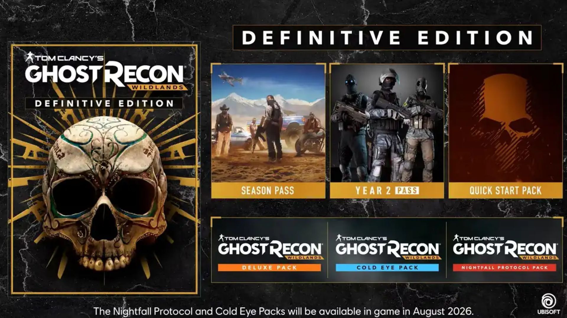 Ghost Recon Wildlands Definitive Edition Promotional Material with Nightfall and Cold Eye