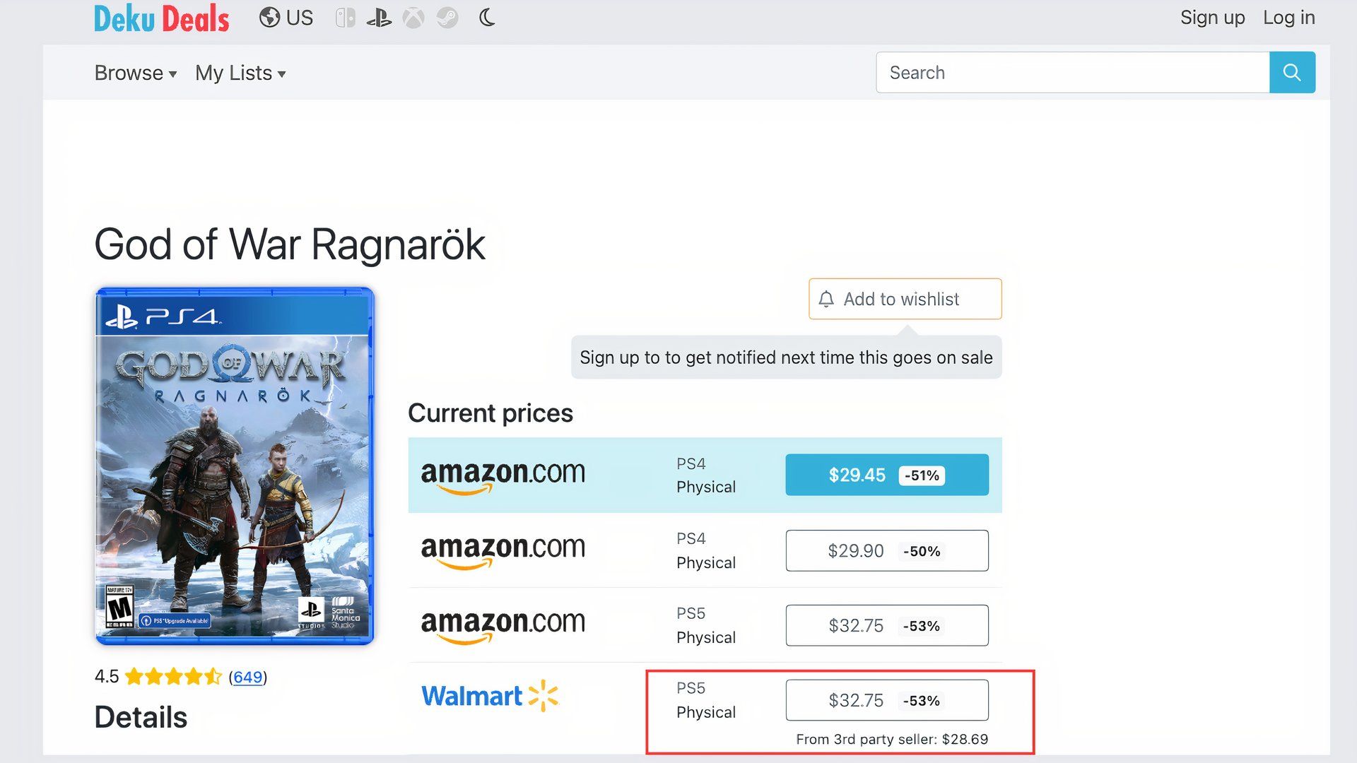 deku deal best ps5 disc prices for god of war ragnarok.