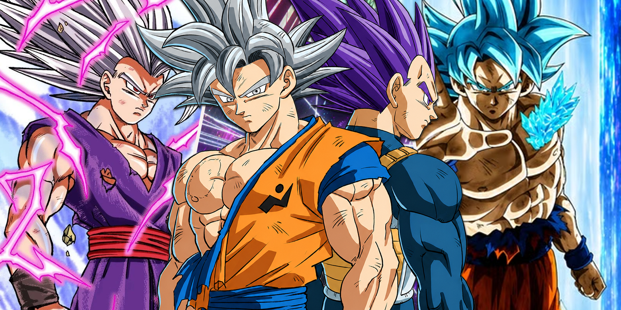 Gohan Beast, Perfect Ultra Instinct Goku, Ultra Ego Vegeta, Ultra Superhero Goku