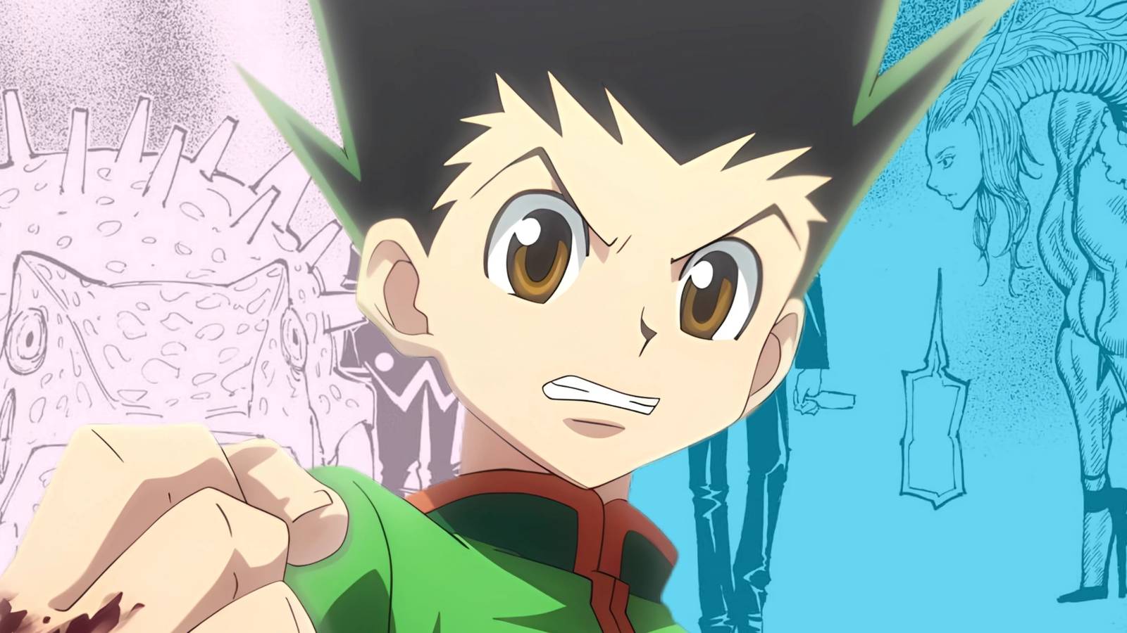 Gon and two Guardian Spirit Beasts: Prince Tubeppa's and Prince Tserriednich.