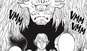 Halkenburg's Beast looming over as he speaks to his men.