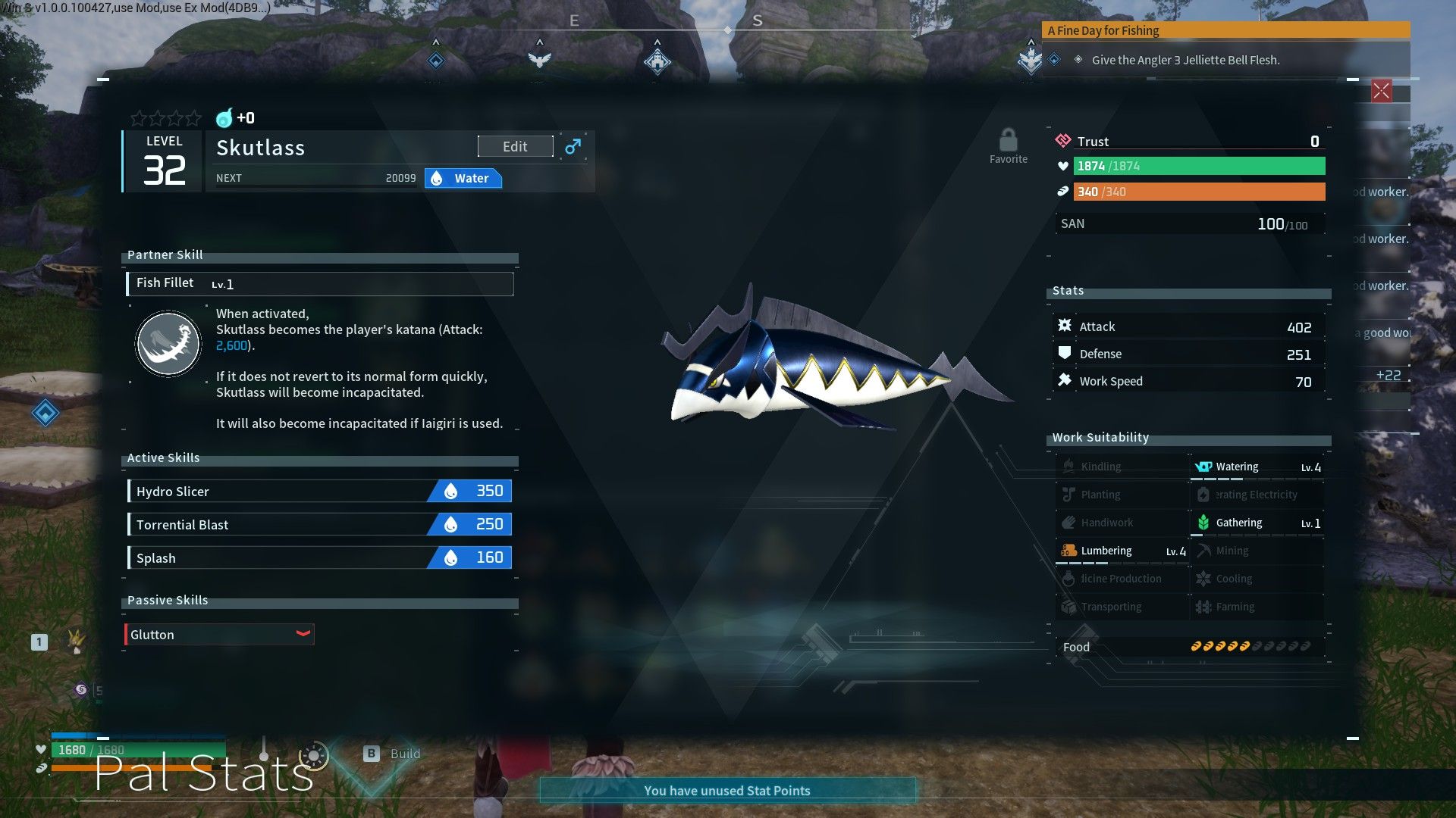 How to find Skutlass Fish Fillet Fish Sword Katana in Palworld (1)