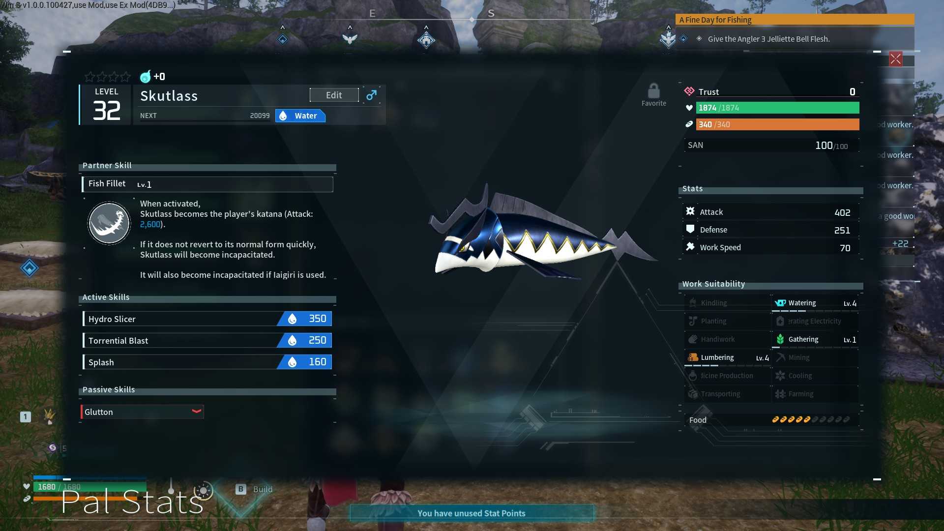 How to find Skutlass Fish Fillet Fish Sword Katana in Palworld (1)
