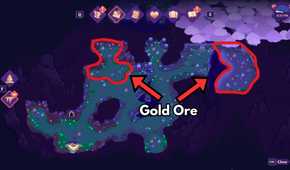 how to get gold ore in moonlight peaks cave of echoes