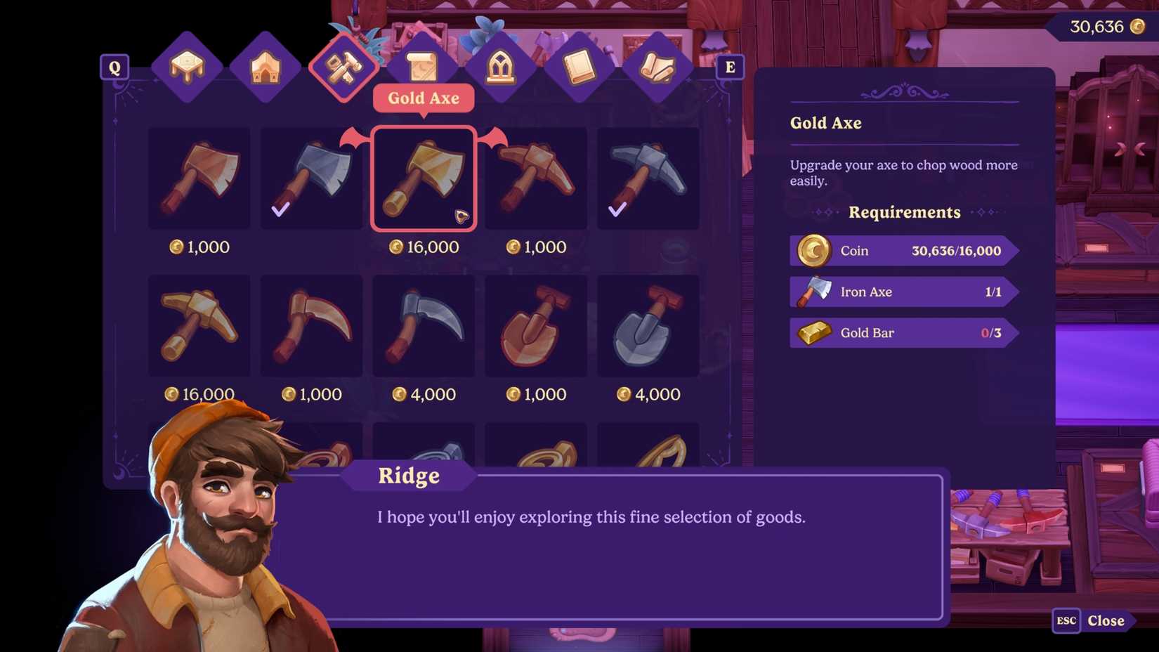 how to get gold tools in moonlight peaks