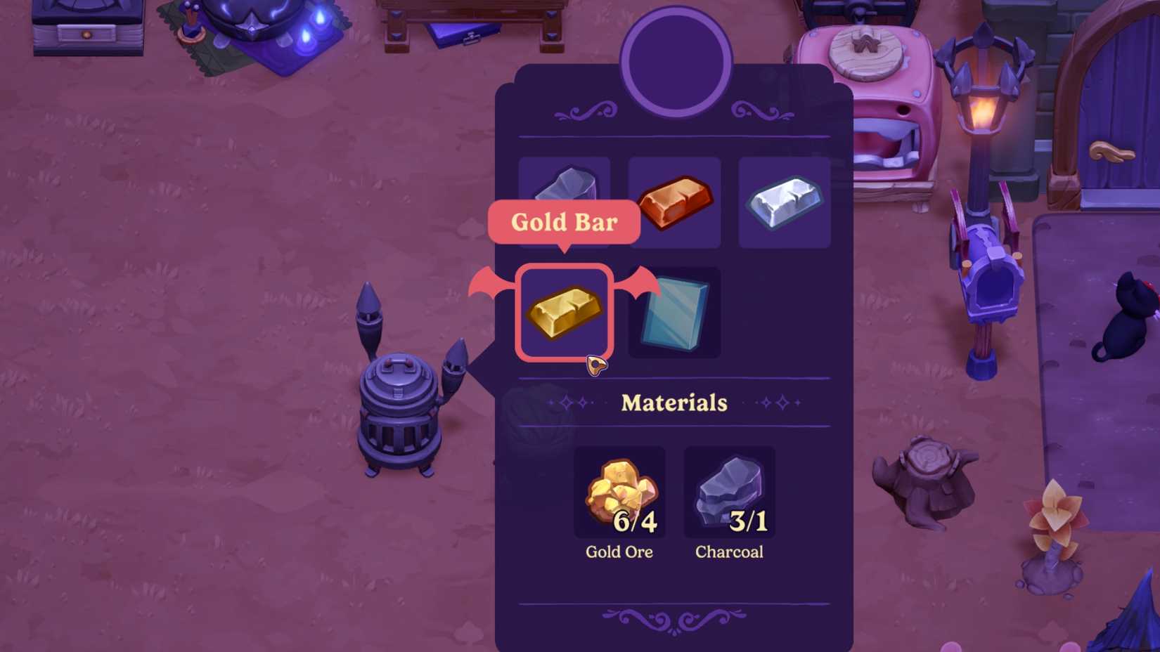 how to make gold bars in moonlight peaks