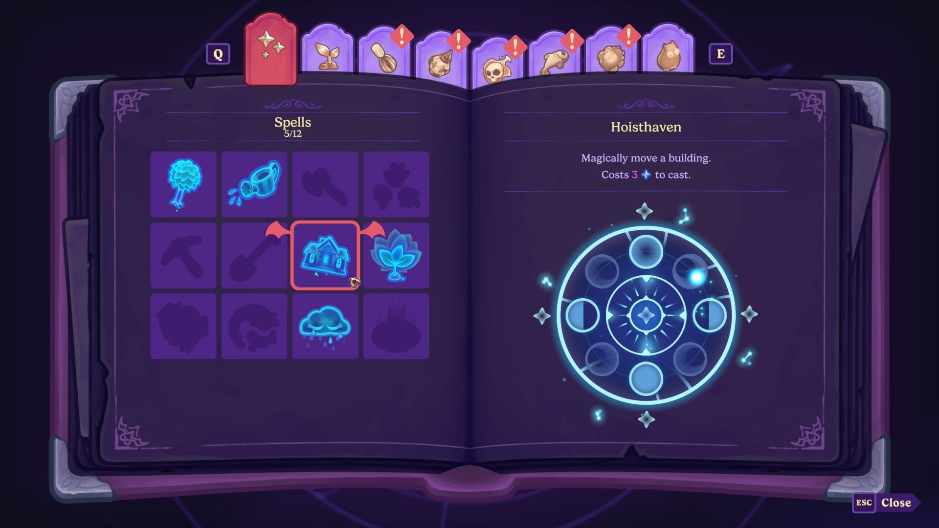 how to move buildings in moonlight peaks hoisthaven spell