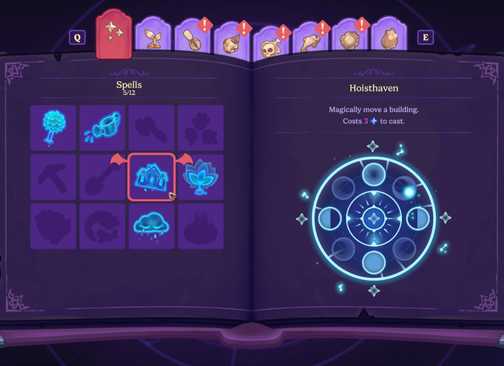 how to move buildings in moonlight peaks hoisthaven spell