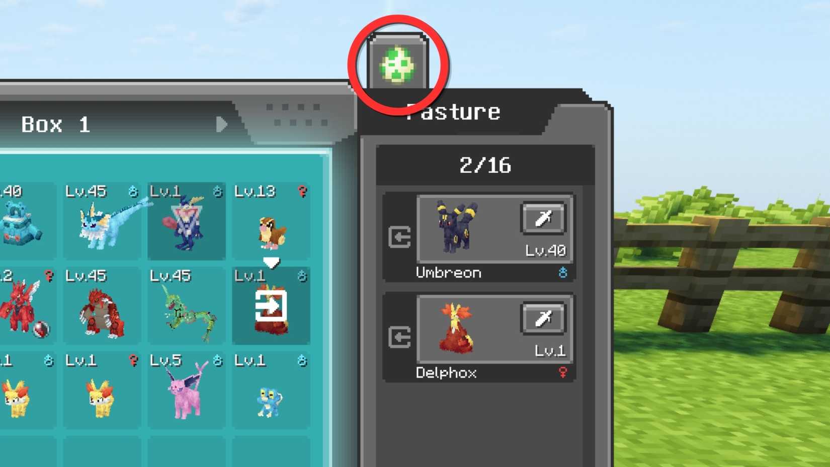 how to use pasture to breed pokemon in cobblemon