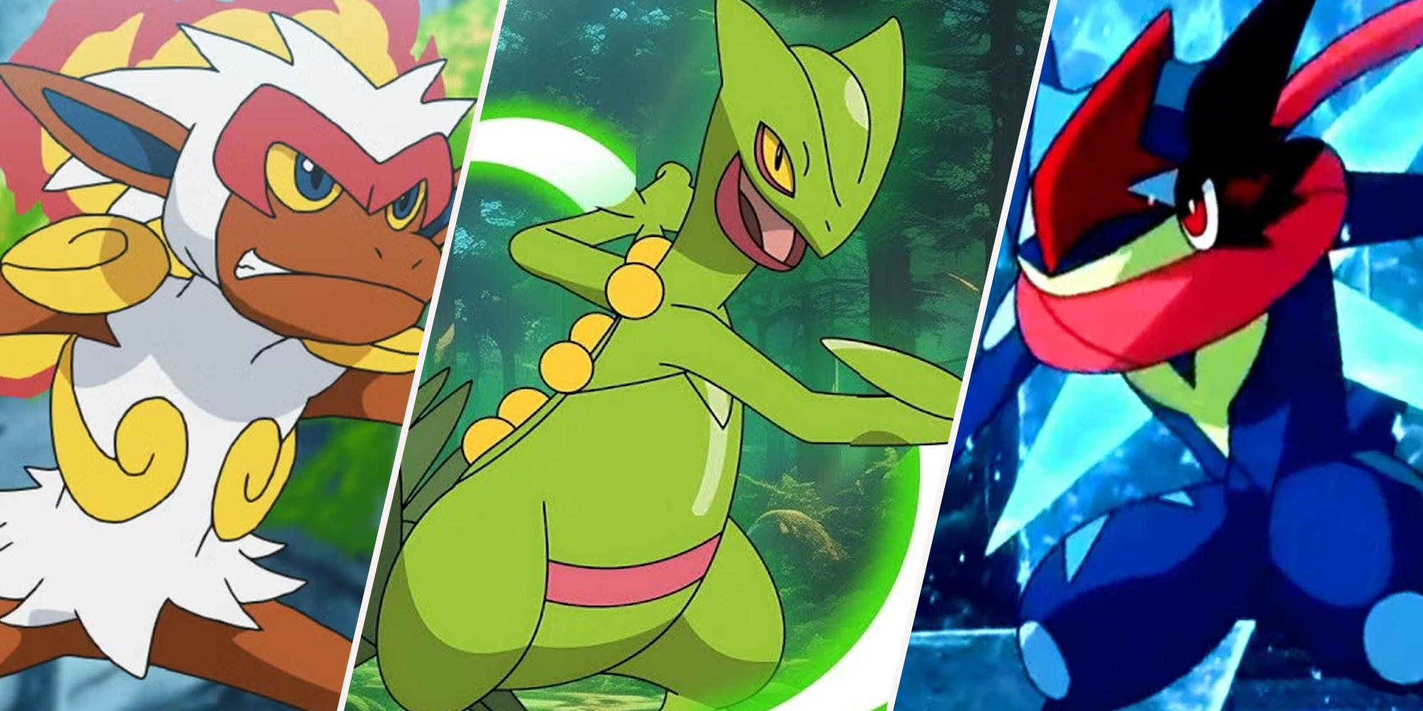 Infernape, Sceptile, and Greninja