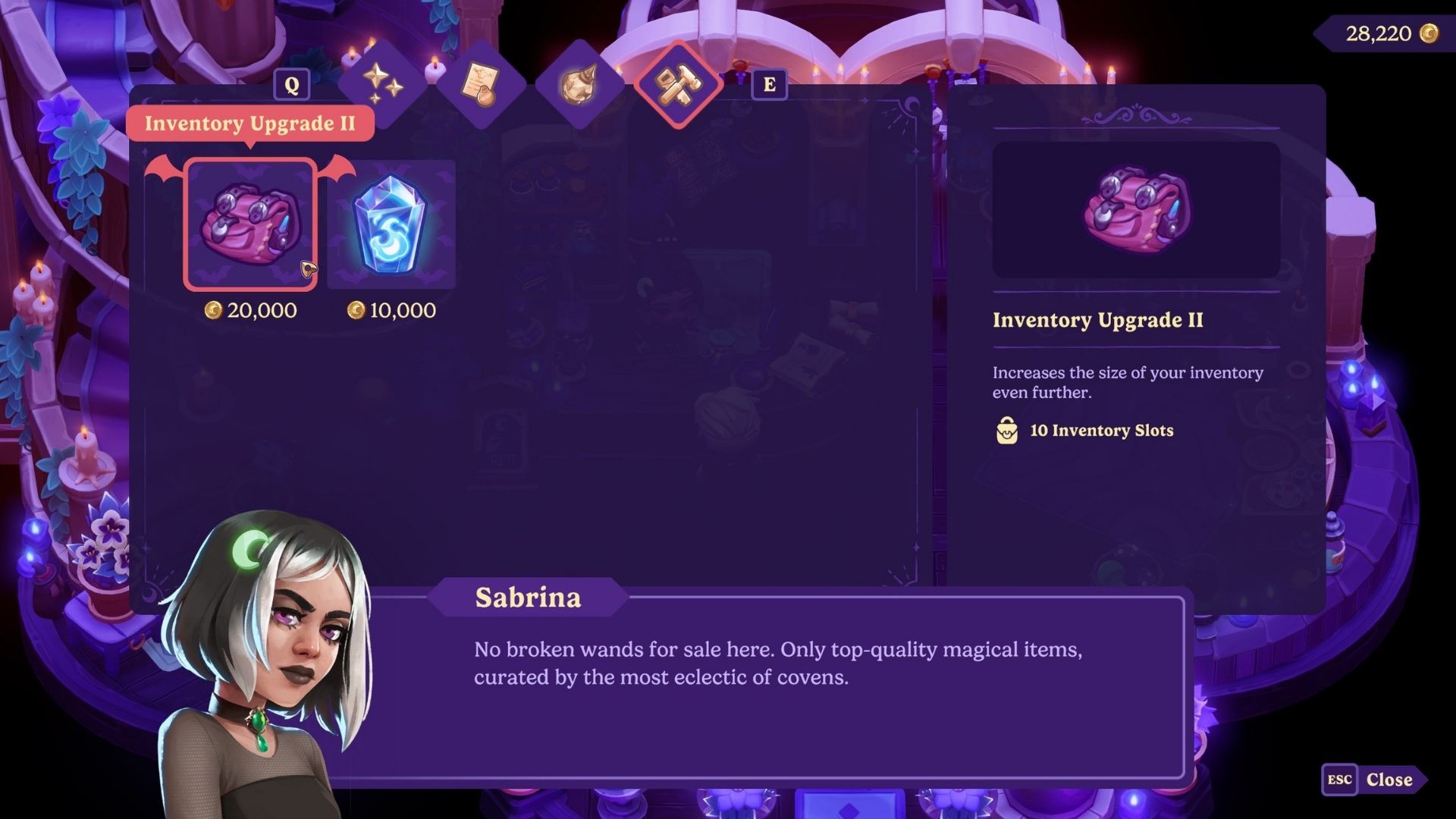inventory ugprade 2 in moonlight peaks