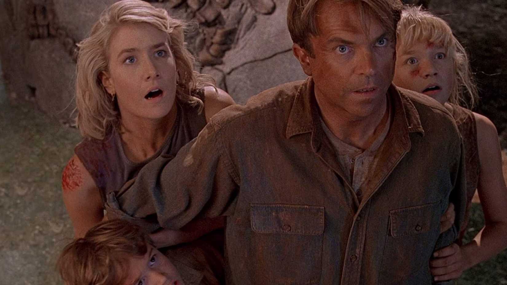 Alan, Ellie, Tim, and Lex in Jurassic Park