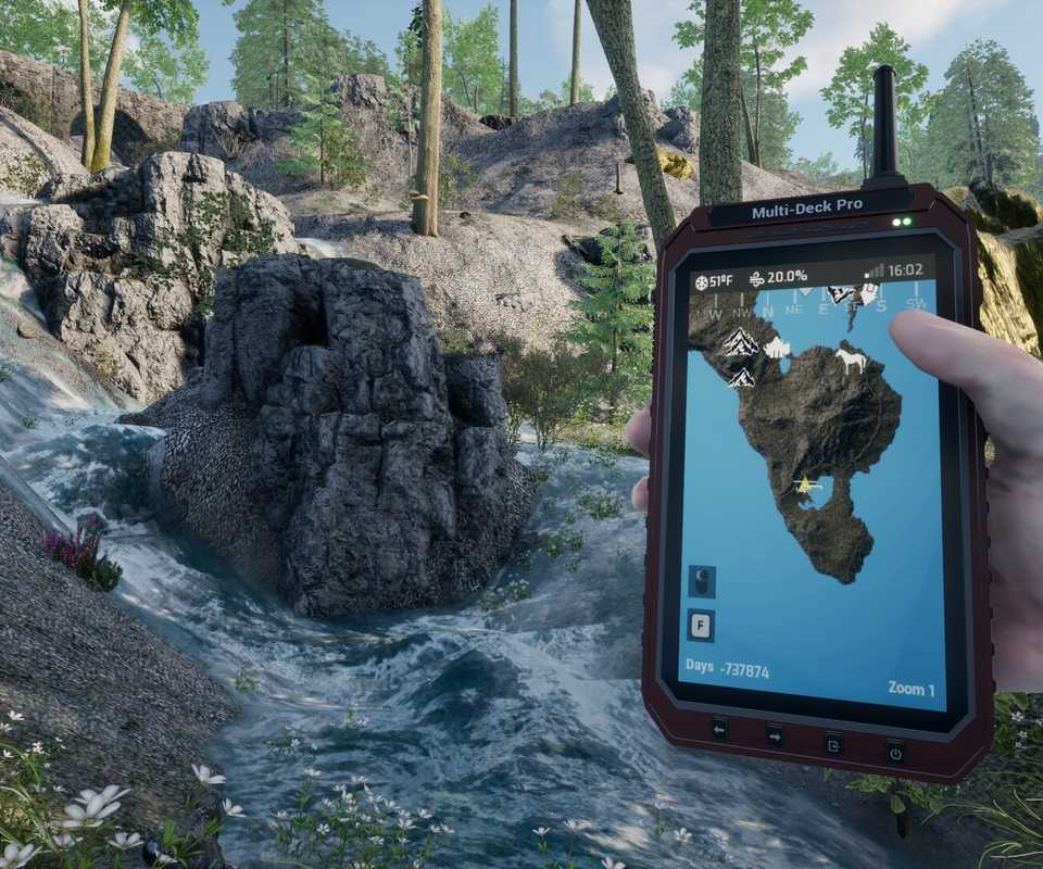 keepup survival player using the gps device to navigate.