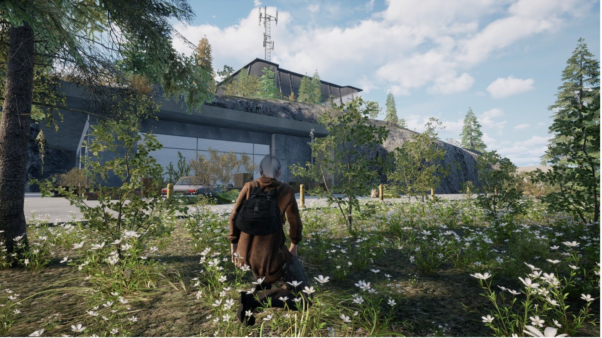 keepup survival player sneaking into an abandoned hanger.