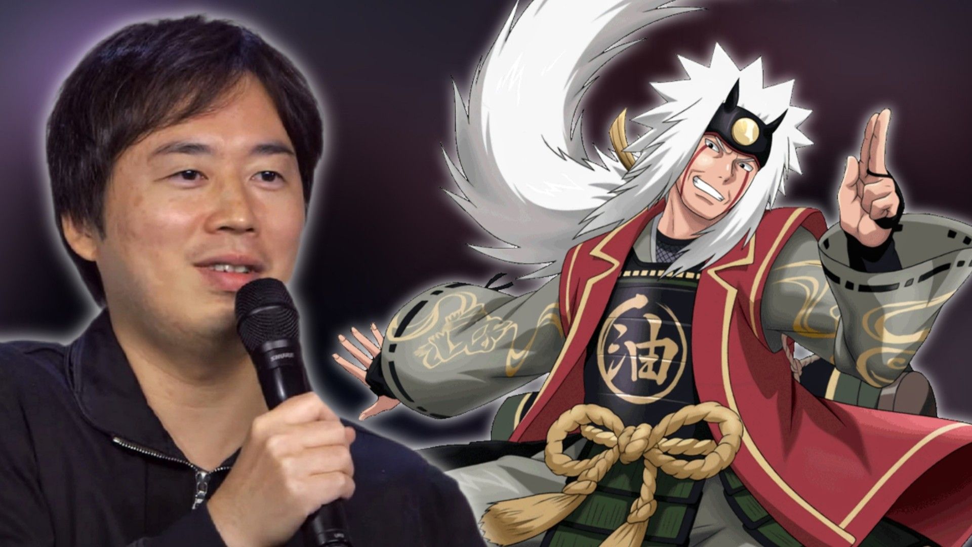 Image of Masashi Kishimoto next to Kage Level Konoha Jonin Jiraiya