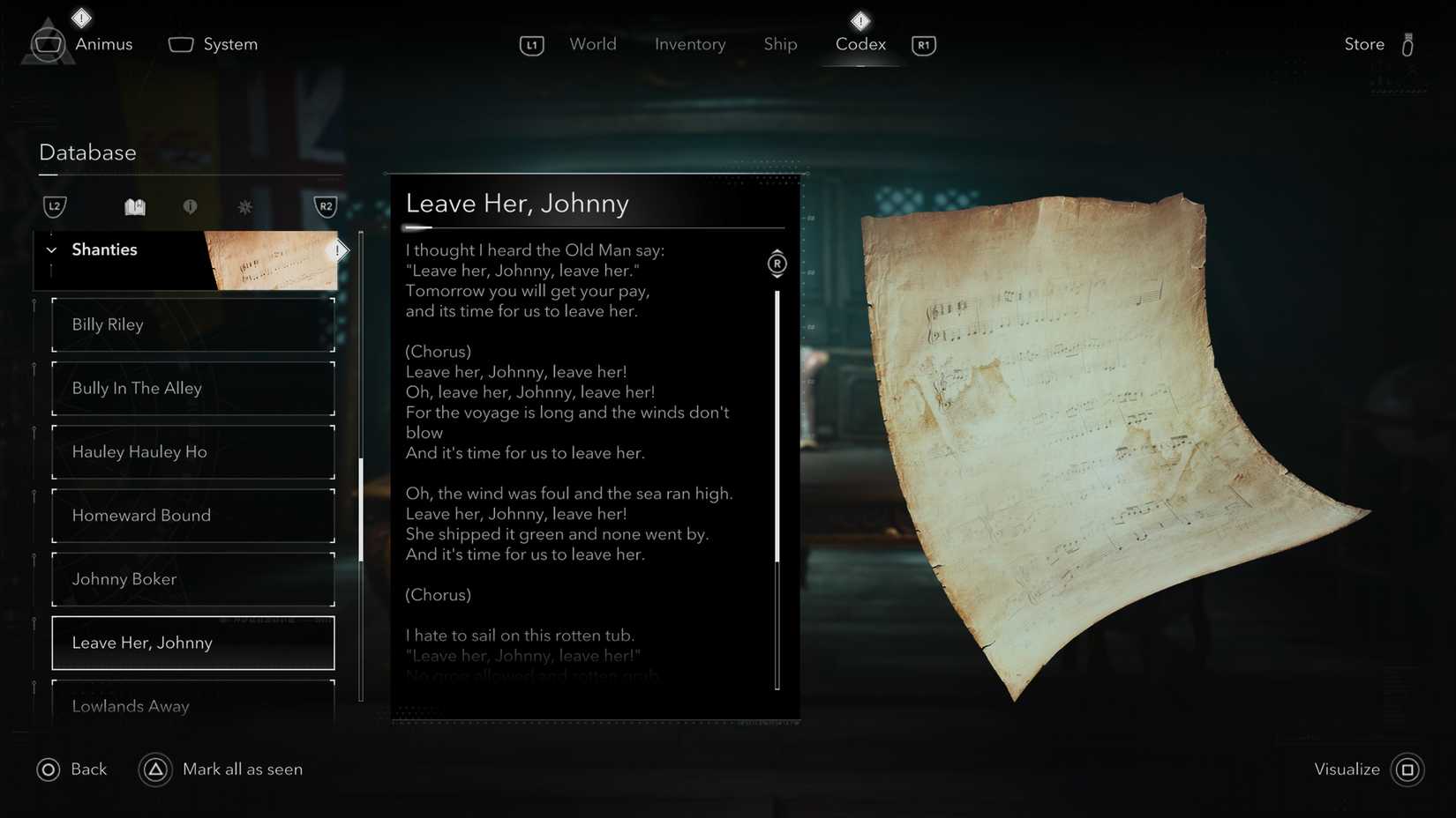 Leave Her Johnny Sea Shanty Lyrics AC Black Flag resynced