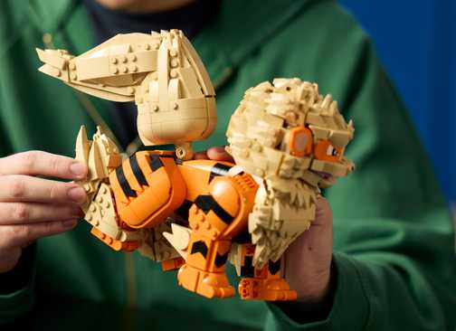 LEGO Pokemon Arcanine in hand